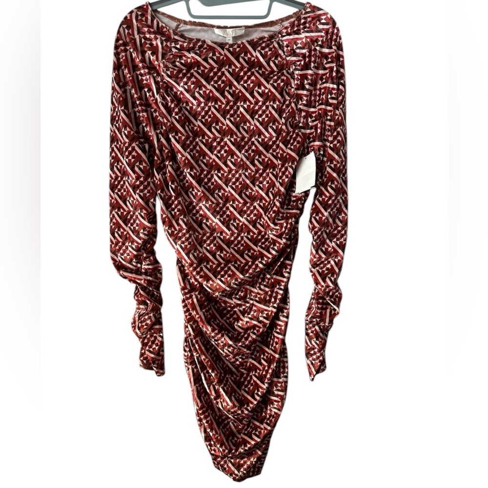 WAYF Long Sleeves Geometric Print Medium Mini Dress BNWT